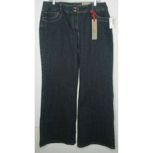 CONTRAST Women's Size 15 High Rise Wide Leg Denim Charcoal Jeans 32" Inseam NWT